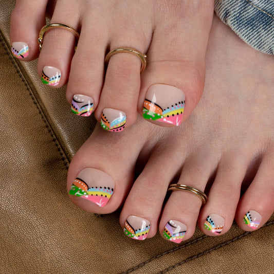 Rainbow Rhapsody T472 Toe Nails
