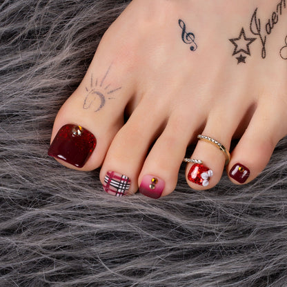 Crimson Charm T345 Toe Nails