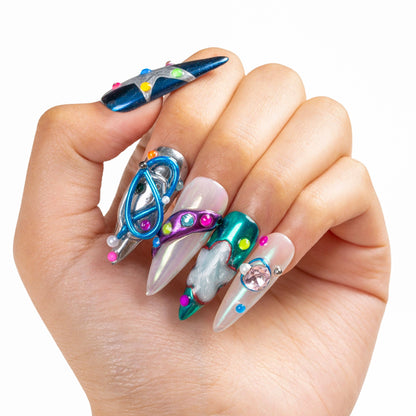 Nebula Noir Handmade Nails H465