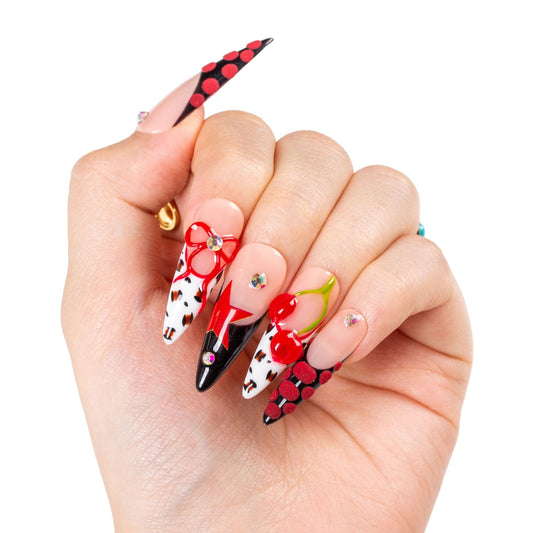 Cherry Bombshell Handmade Nails H467