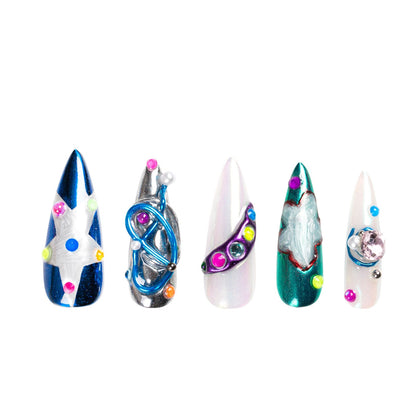 Nebula Noir Handmade Nails H465