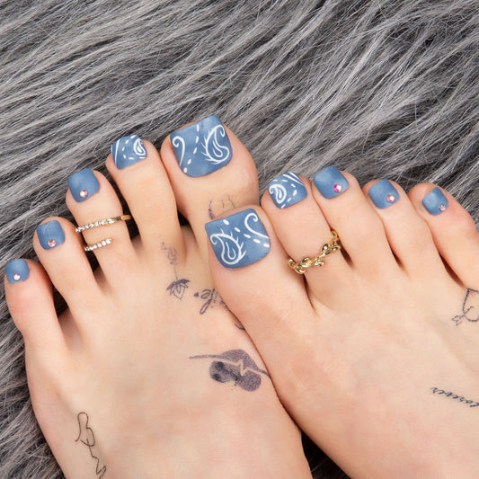 Denim Seraph Blue T194 Toe Nails