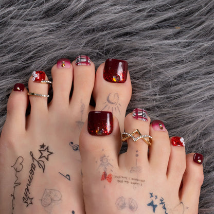Crimson Charm T345 Toe Nails