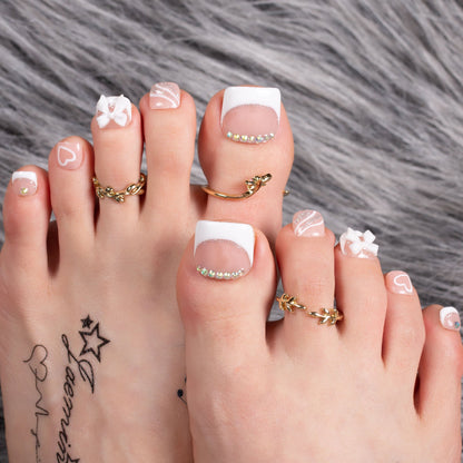 Silver Blanc T309 Toe Nails
