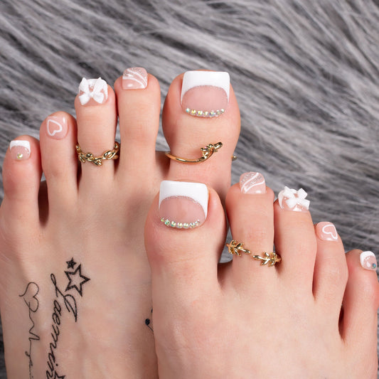 Silver Blanc T309 Toe Nails