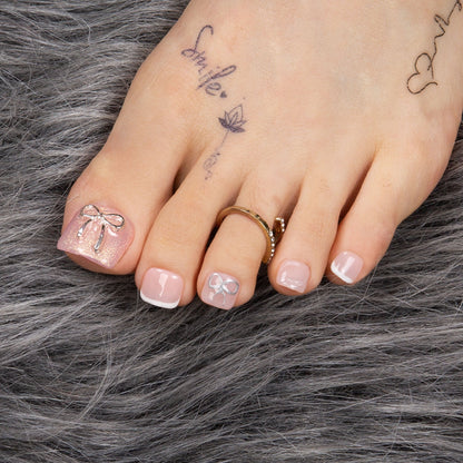 Dazzling Star French Tip T294 Toe Nails