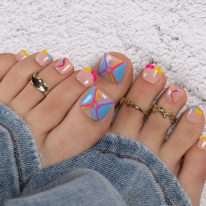 Gemini French Tip T172 Toe Nails