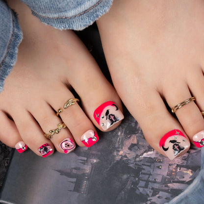 Pink Scream T338 Toe Nails