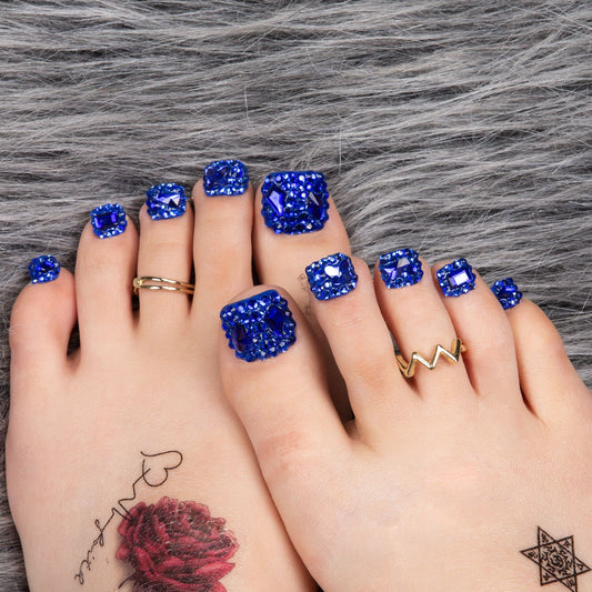Deep Sea Classic Rhinestone T75 Toe Nails