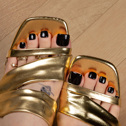 Red Sole Black and Red T22 Toe Nails