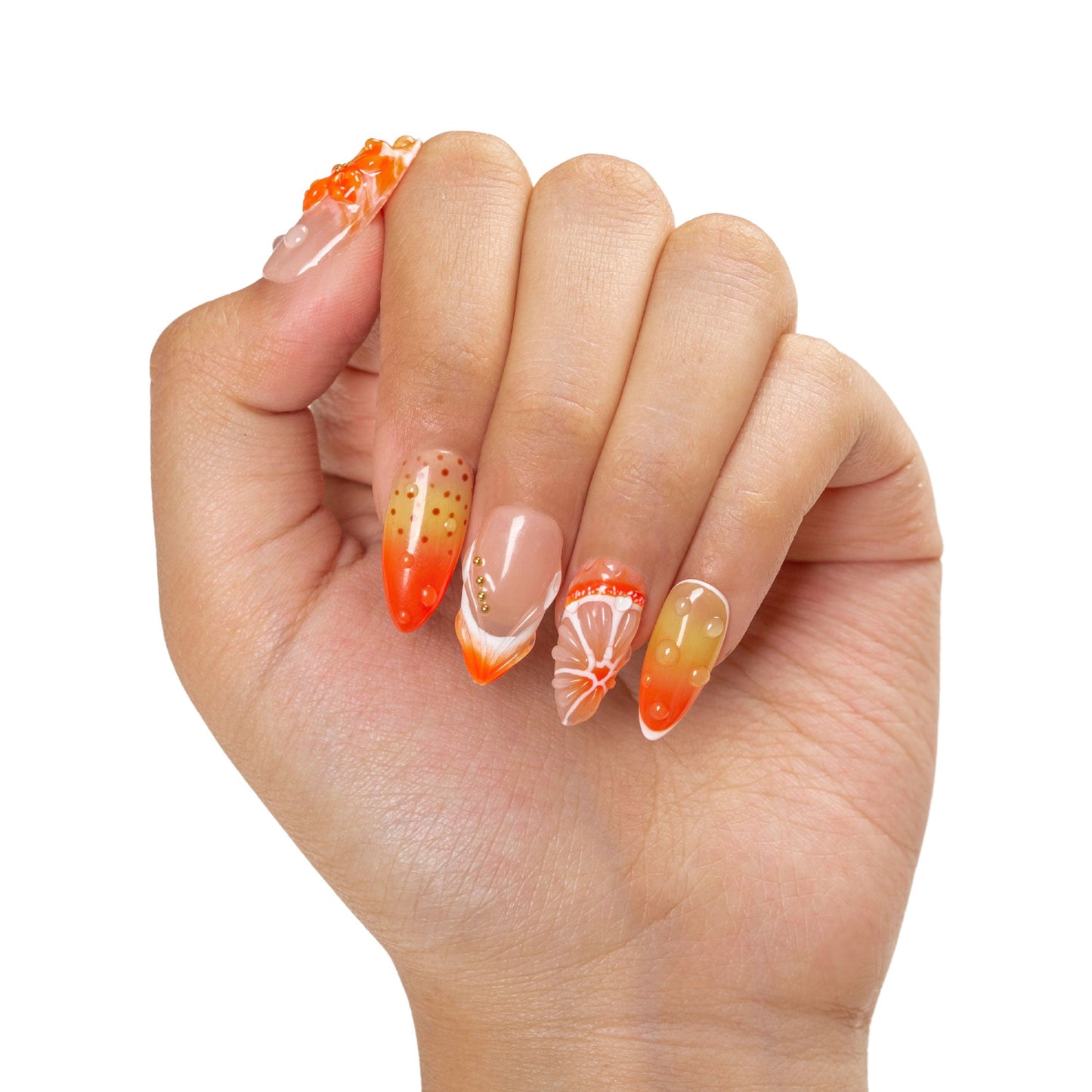 Holy Hibiscus Heat Handmade Nails H546