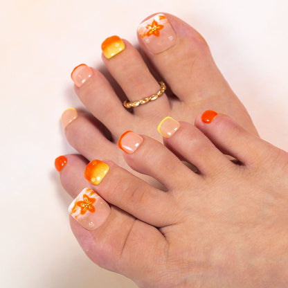 Holy Hibiscus Heat T546 Toe Nails - 20Pcs Free Size