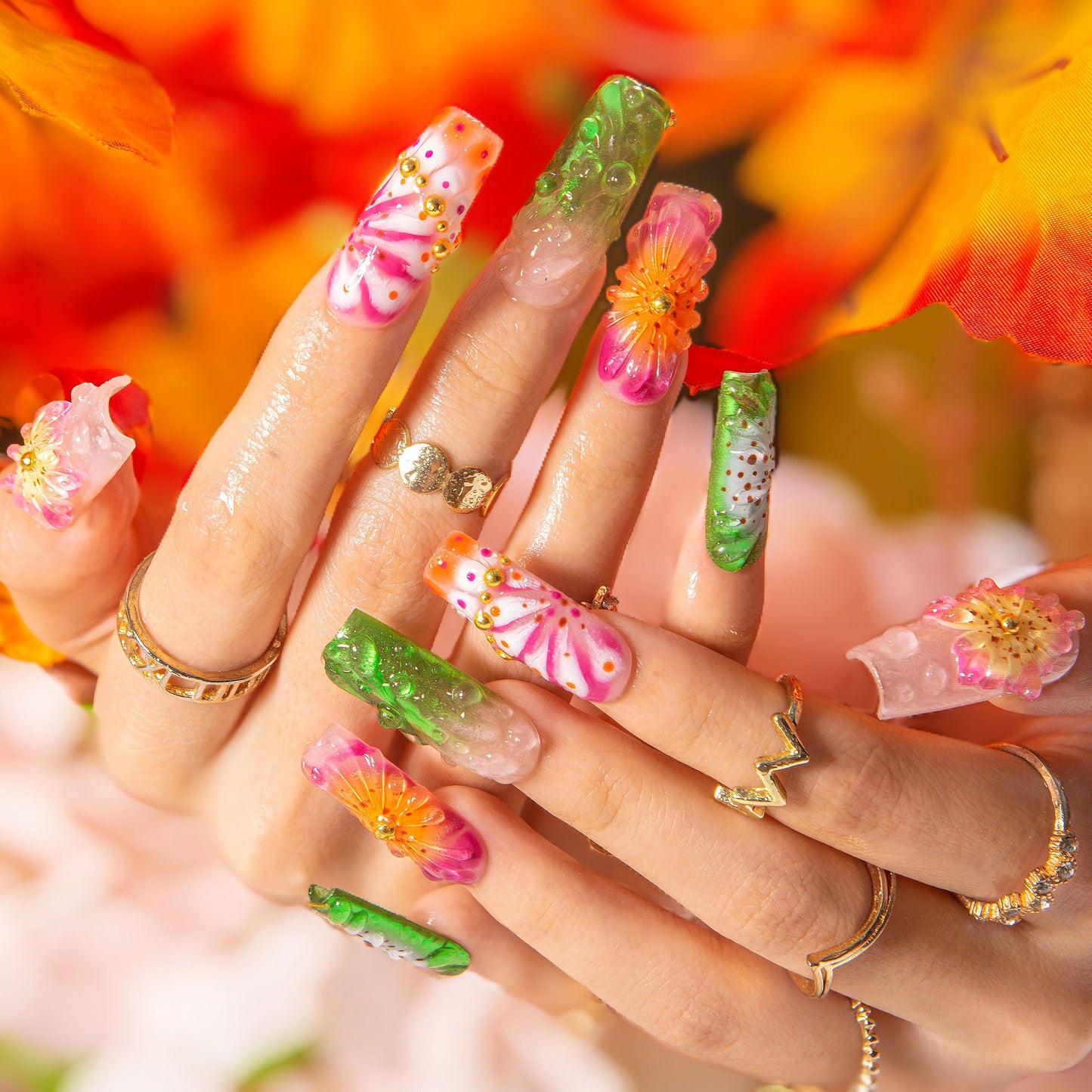 Sea Bloom Handmade Nails H544