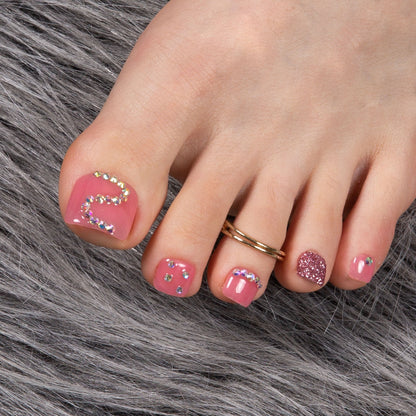Shimmer Blossom Pink T96 Toe Nails