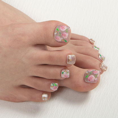 Victorian Rose T440 Toe Nails