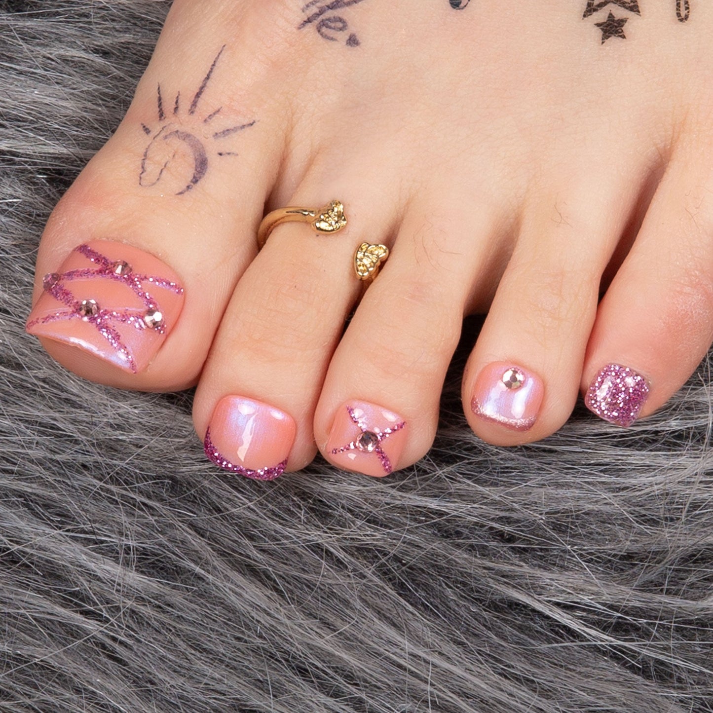 Pink Mermaid T33 Toe Nails
