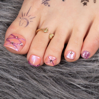 Pink Mermaid T33 Toe Nails