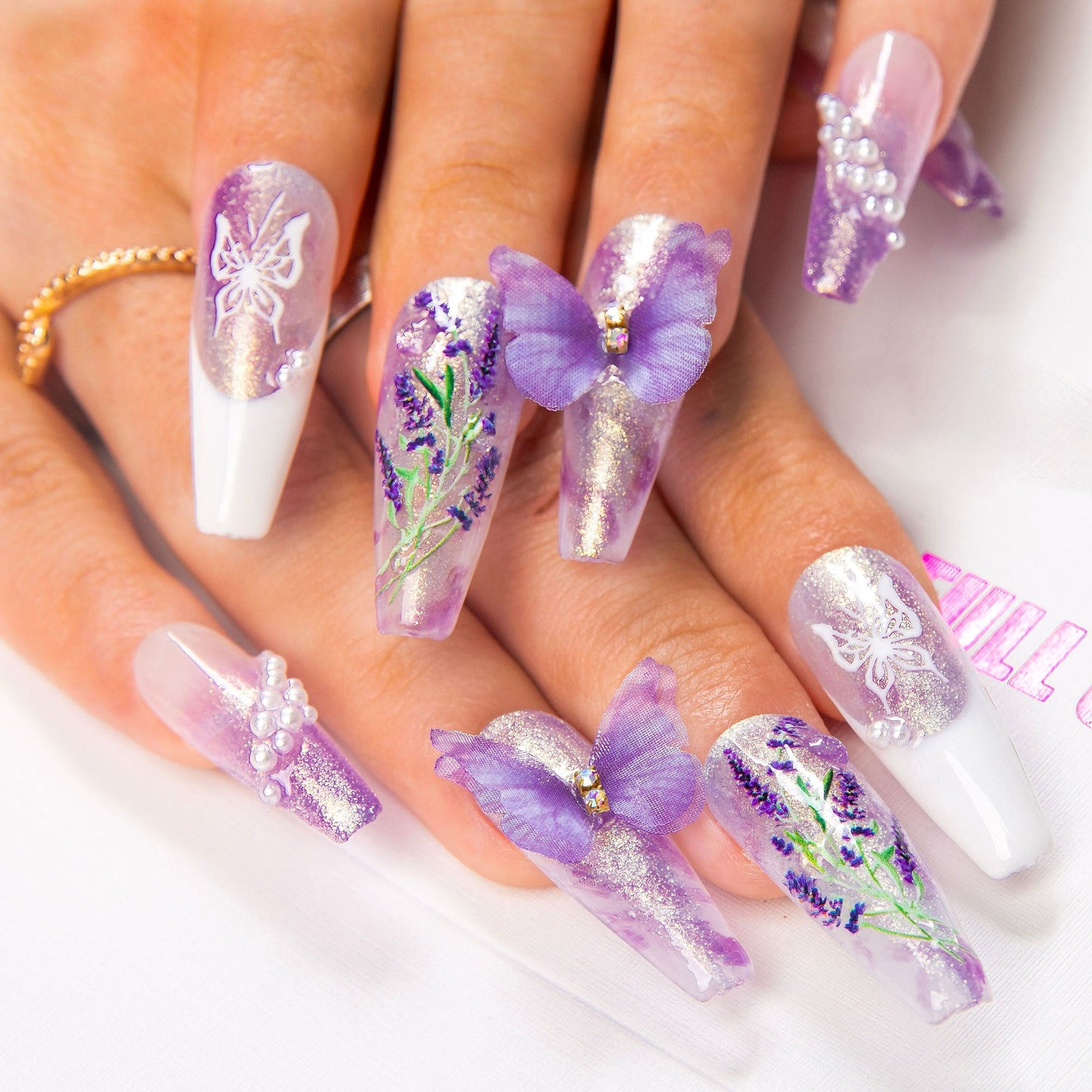 Butterfly Spell Handmade Nails H461