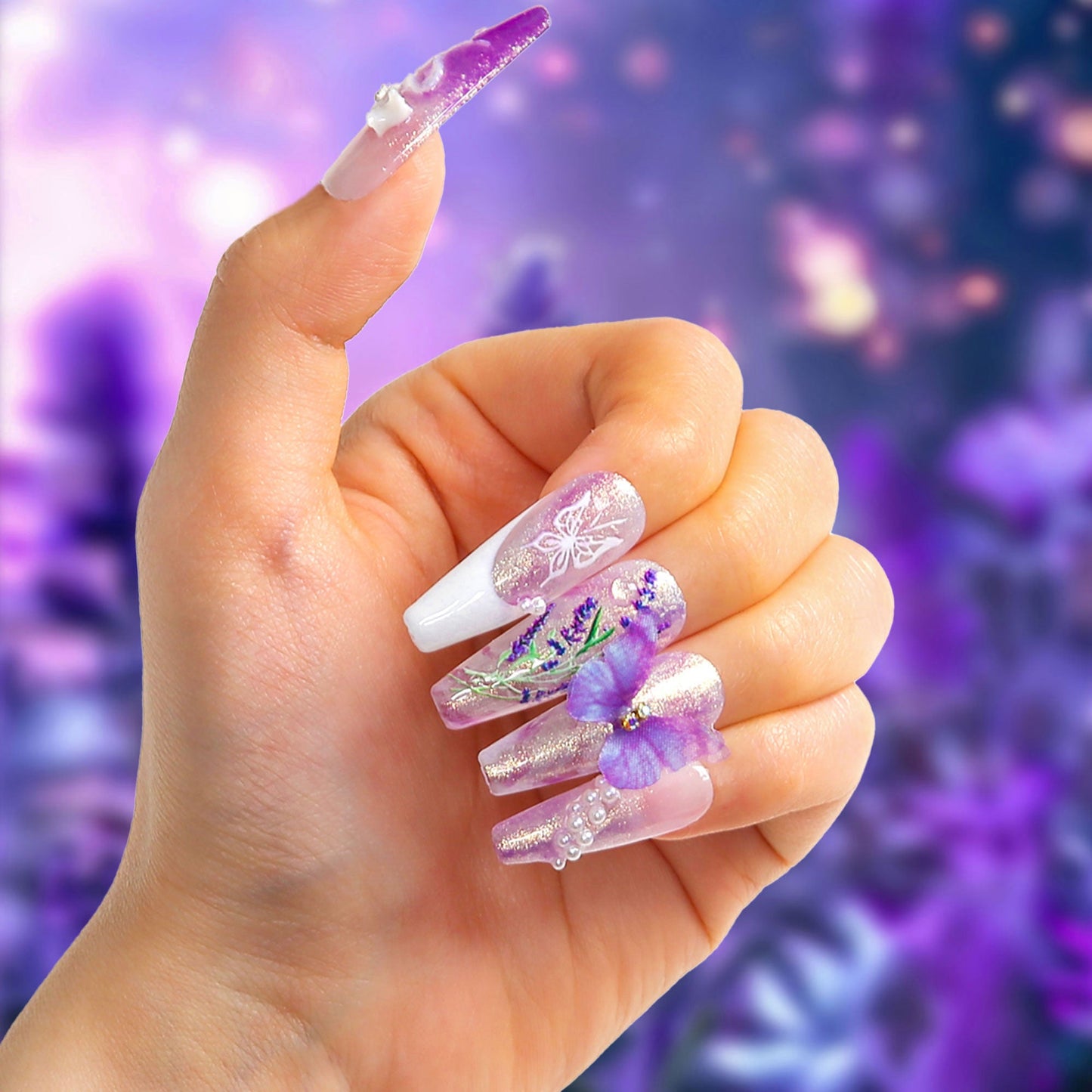 Butterfly Spell Handmade Nails H461