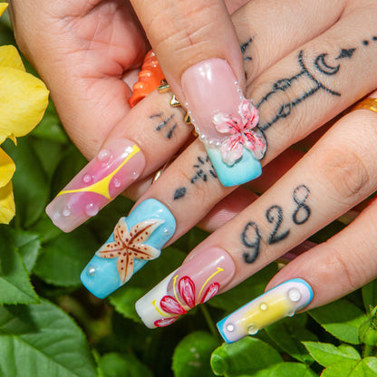 Pool Party Queen Handmade Nails H562