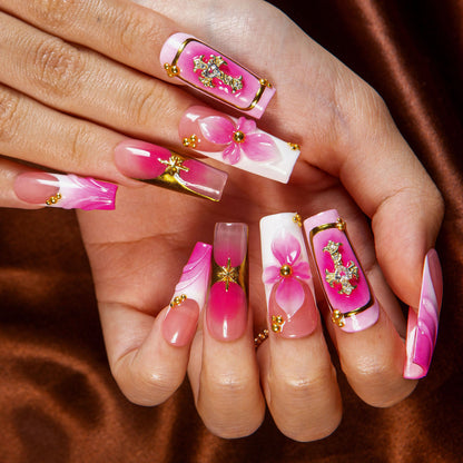 Bubblegum Reef Handmade Nails H547