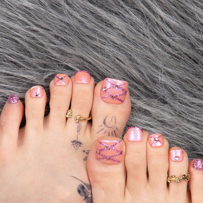 Pink Mermaid T33 Toe Nails