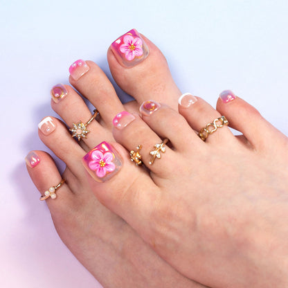 Summer Spritzer T496 Toe Nails - 20Pcs Free Size