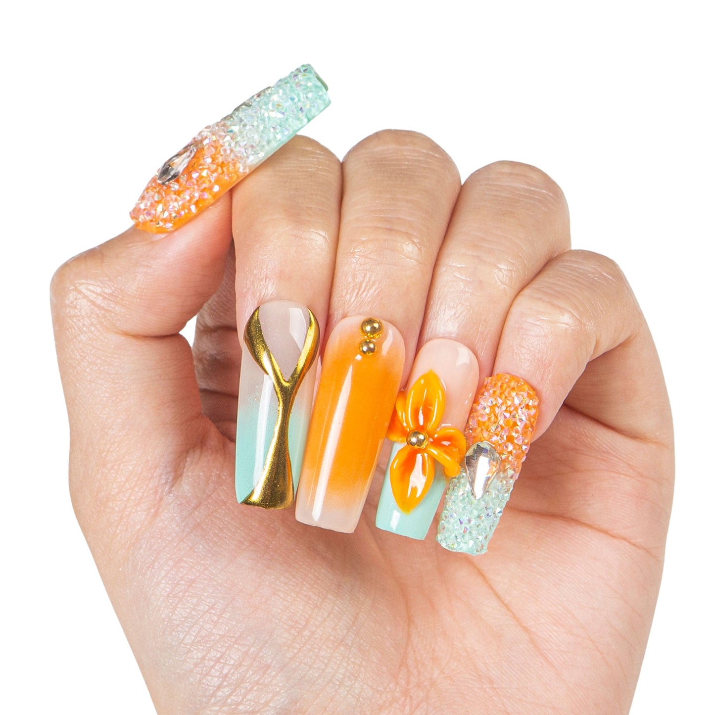 Sunset Serenade Handmade Nails H504