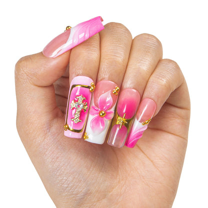 Bubblegum Reef Handmade Nails H547