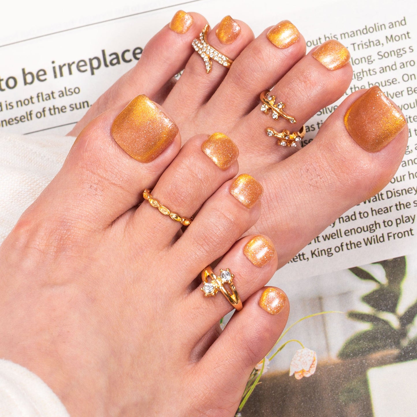 Golden Hour T521 Toe Nails - 20Pcs Free Size