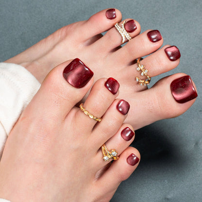 Crushed Velvet T523 Toe Nails - 20Pcs Free Size