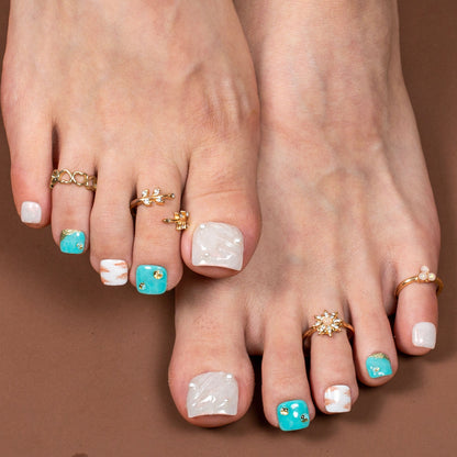 Starfish Dreams T495 Toe Nails - 20Pcs Free Size