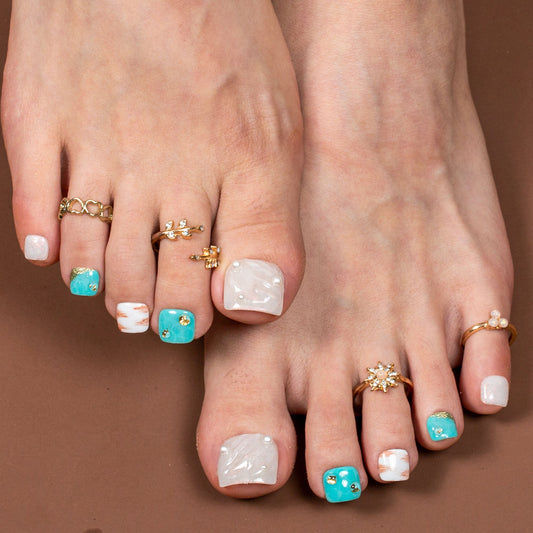 Starfish Dreams T495 Toe Nails - 20Pcs Free Size