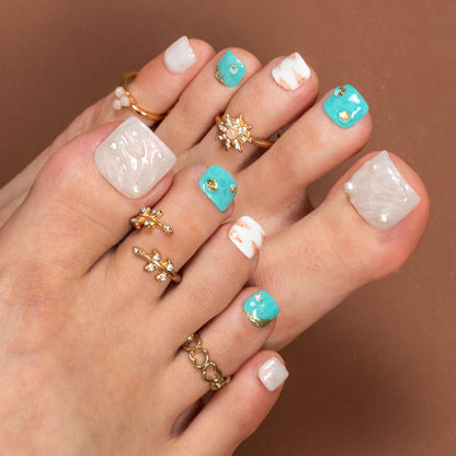 Starfish Dreams T495 Toe Nails - 20Pcs Free Size