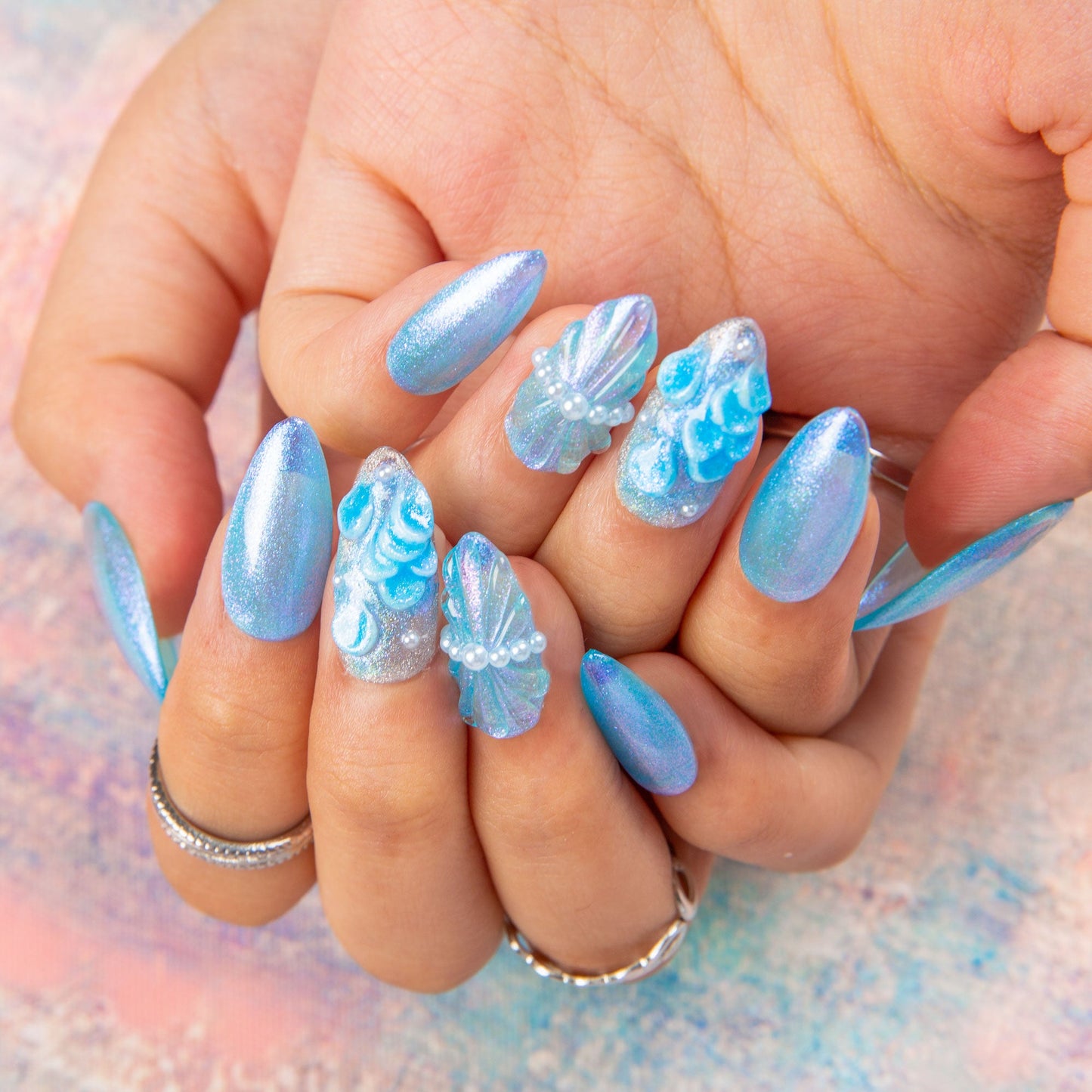 Moon Water Handmade Nails P011