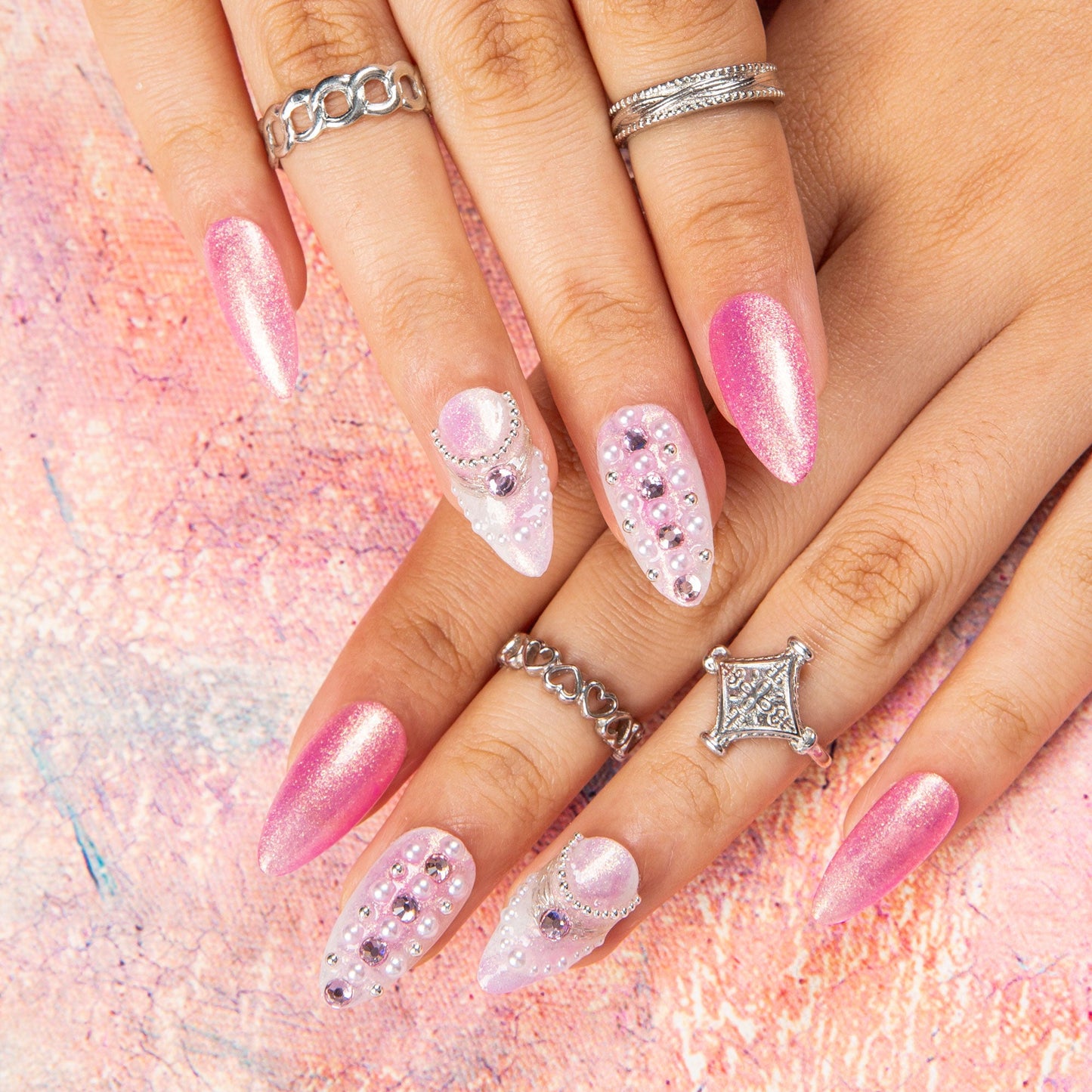 Glazed Ros¨¦ Handmade Nails P010