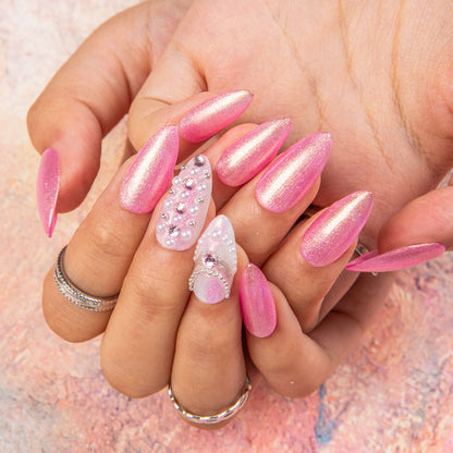 Glazed Ros¨¦ Handmade Nails P010