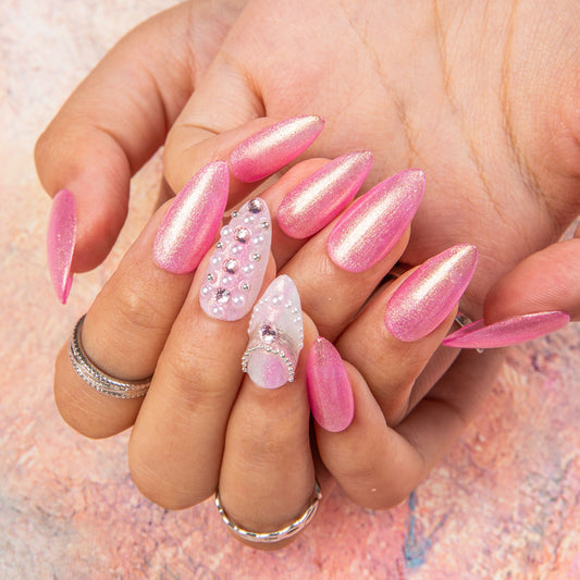 Glazed Ros¨¦ Handmade Nails P010