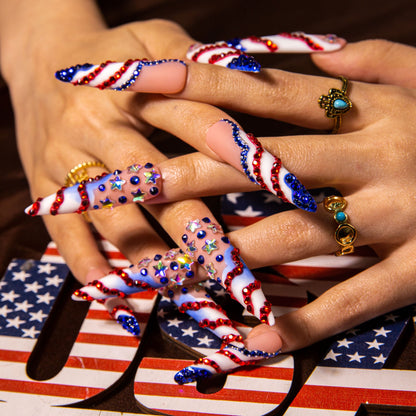 Drippin¡¯ in Freedom Handmade Nails H601