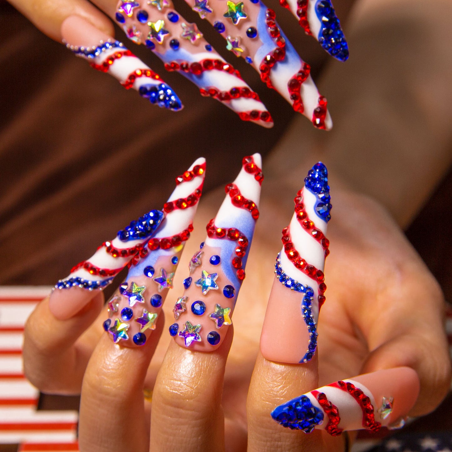Drippin¡¯ in Freedom Handmade Nails H601