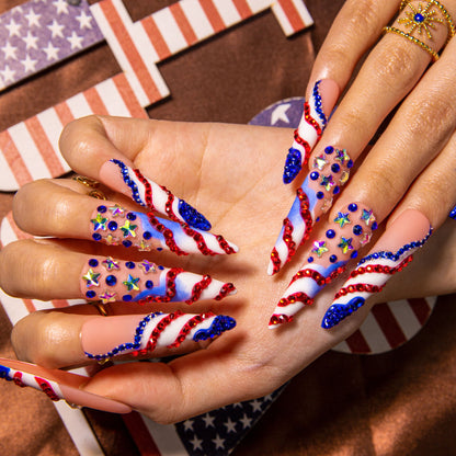 Drippin¡¯ in Freedom Handmade Nails H601