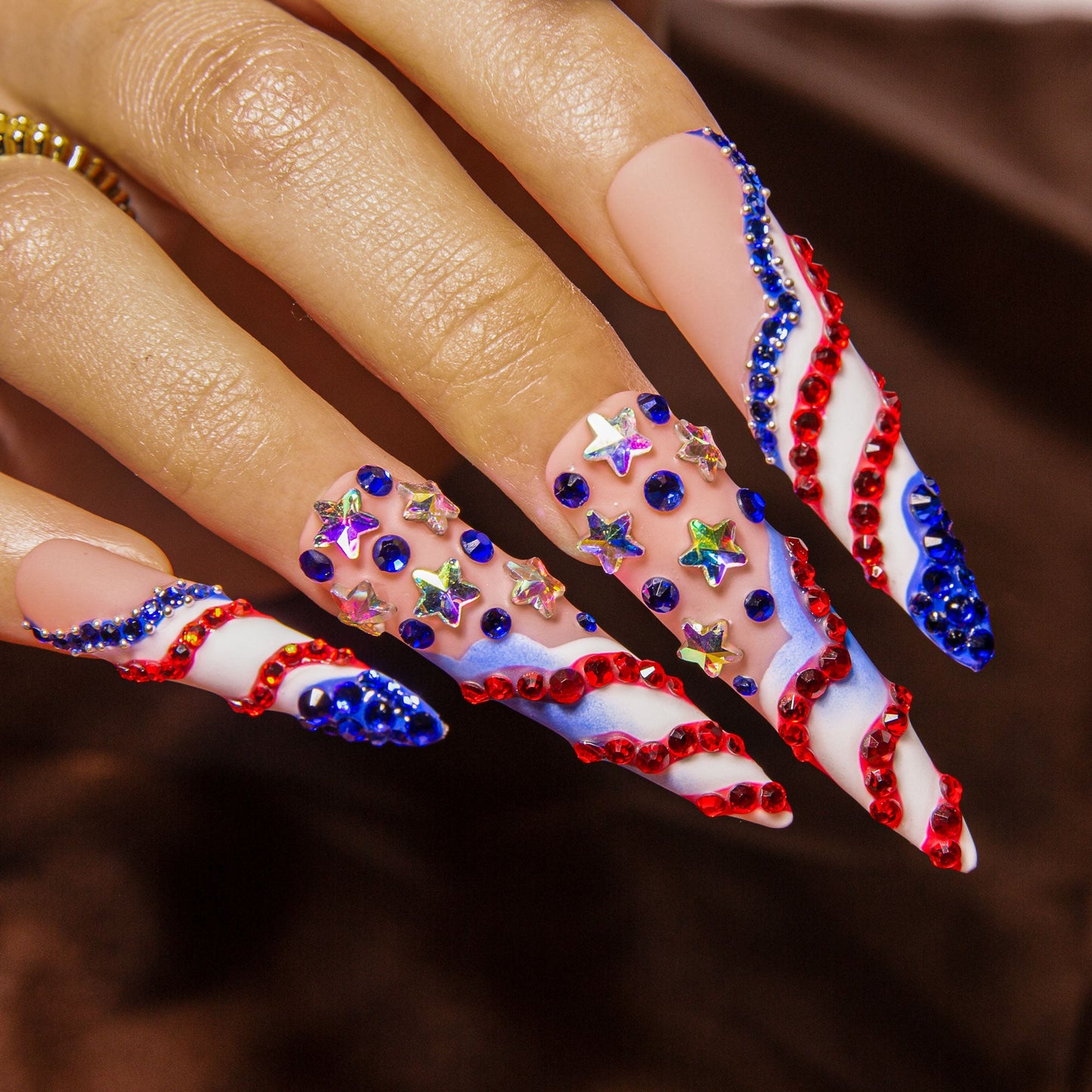 Drippin¡¯ in Freedom Handmade Nails H601