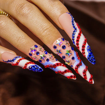 Drippin¡¯ in Freedom Handmade Nails H601