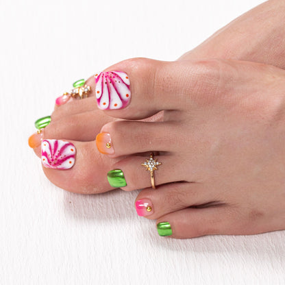 Sea Bloom T544 Toe Nails - 20Pcs Free Size