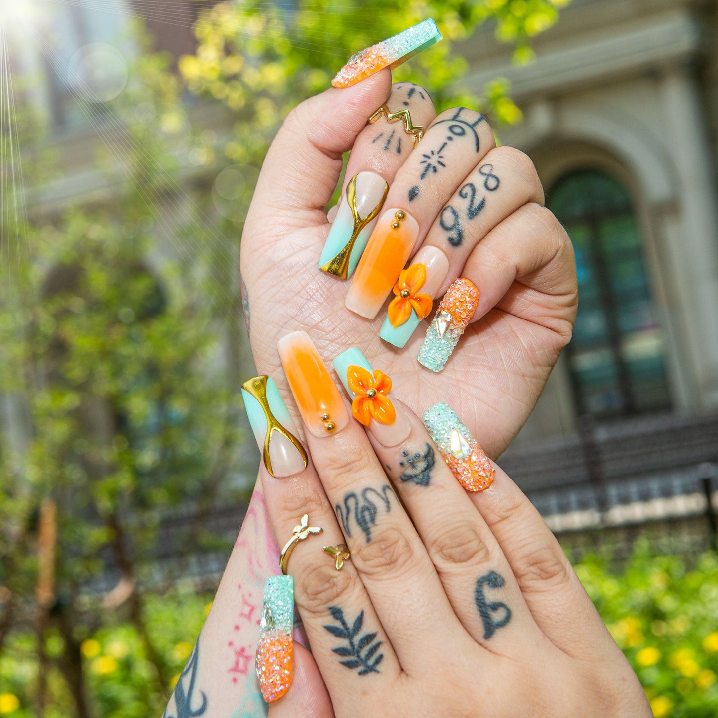 Sunset Serenade Handmade Nails H504