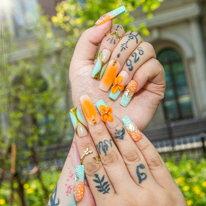 Sunset Serenade Handmade Nails H504