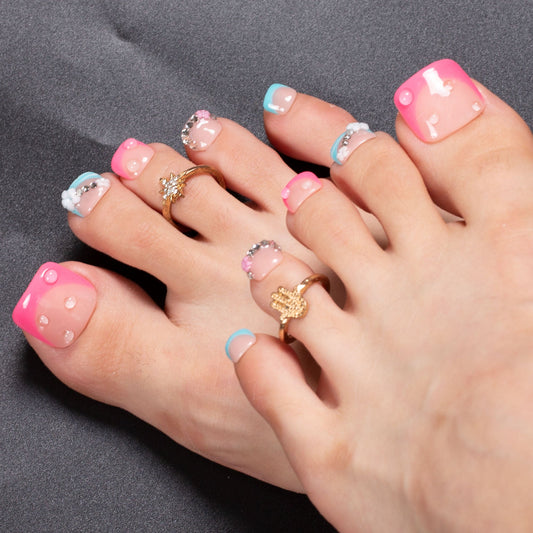 Cotton Candy Obsession T581 Toe Nails - 20Pcs Free Size