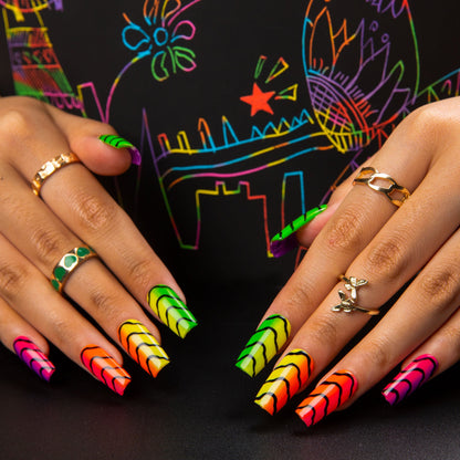 Neon Scales Handmade Nails H517