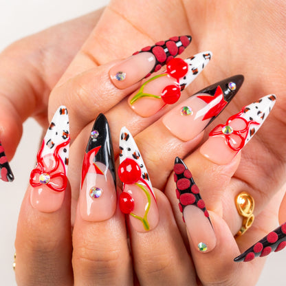 Cherry Bombshell Handmade Nails H467