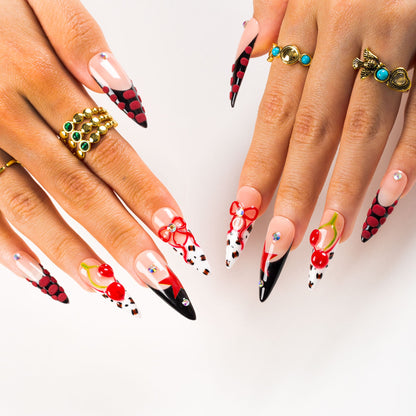 Cherry Bombshell Handmade Nails H467